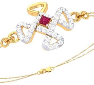 18Kt Gold Lab Grown Diamond Custom Rakhi Bracelets