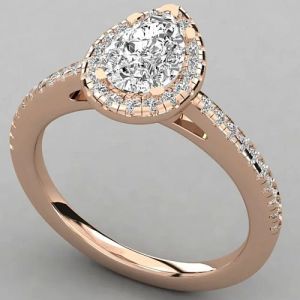 Elegant 18kt Gold Pear Cut Lab Grown Diamond Ring