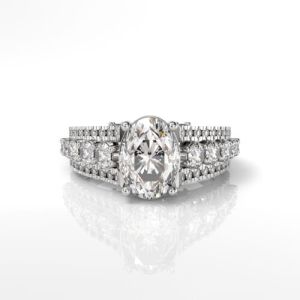 18K Gold Oval Cut Lab Grown Solitaire Diamond Ring