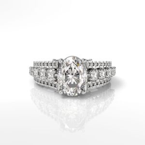 18K Gold Oval Cut Lab Grown Solitaire Diamond Ring