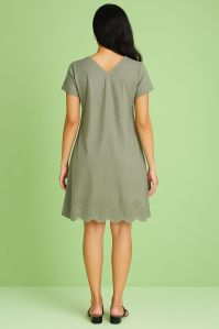 V Neck Kaftan Mini Dress