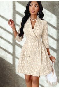 Lapel Collared Mini Dress