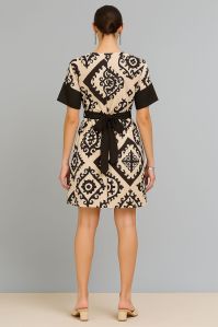 Round Neck Knee Length Mini Dress