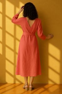 Pink Wrap Midi Dress