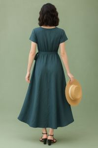 Solid Wrap Maxi Dress