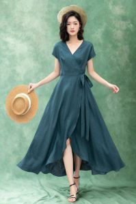 Solid Wrap Maxi Dress