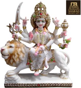 Handcrafted 12 Inch Durga Mata Marble Moorti