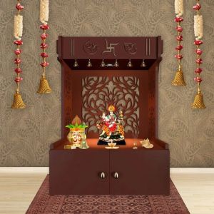 Jali Design Brown Wooden Temple