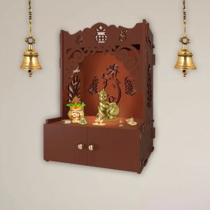 Onkar Symbol Brown Wooden Temple