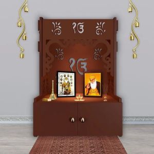Sikh Symbol Brown Wooden Temple