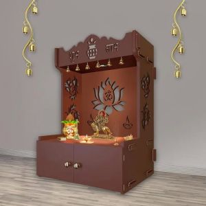 Flower Symbol Brown Wooden Temple