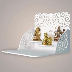 wall hanging white wooden temple