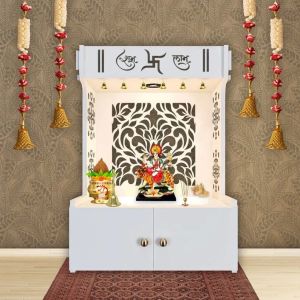 jali design white wooden temple