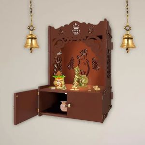 Onkar Symbol Brown Wooden Temple