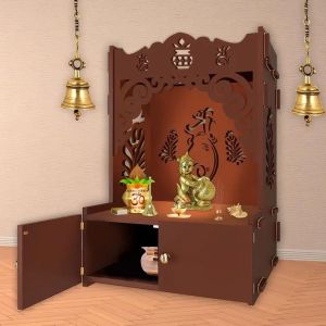 Ganesha Design Brown Wooden Temple