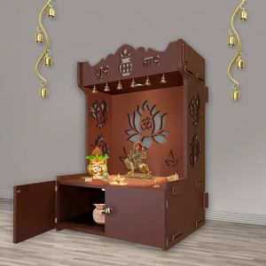 Flower Symbol Brown Wooden Temple