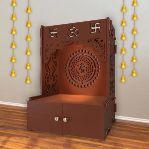 Wall Mounted Brown Wooden Temple