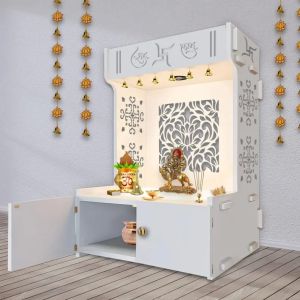 jali design white wooden temple