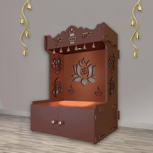 Flower Symbol Brown Wooden Temple