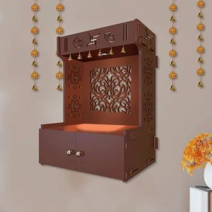 elegant brown wooden temple