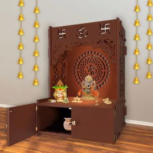 Wall Mounted Brown Wooden Temple