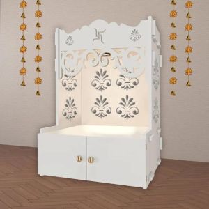 designer white wooden temple