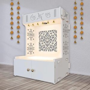 jali design white wooden temple