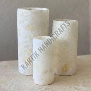 Alabaster Cylinder Tealight Holder