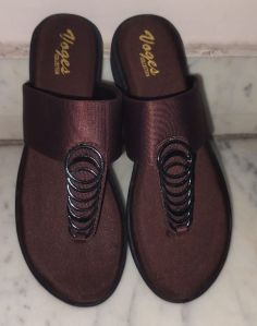 Voges Maroon Flat Foot Ladies Sandal