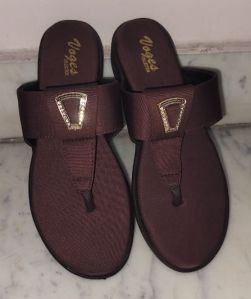 Voges Maroon Flat Ladies Sandal