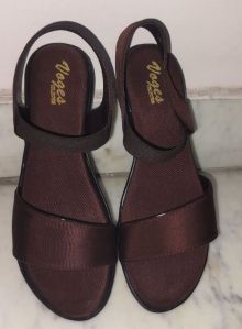 Voges Maroon Wedge Heel Ladies Sandal