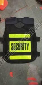 Black Security Print Reflective Safety Jacket