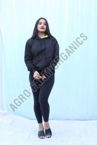 Cotton Stylintellect Black Pullover Women Hoodie