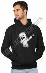 Full Sleeves Black Mens Hoodie