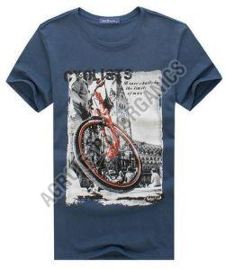 Half Sleeve Mens Printed Cotton T-Shirt