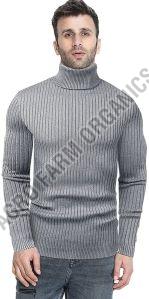 Mens High Neck Wool Sweater