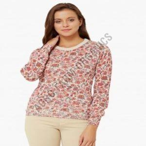 Printed Flat Knit Ladies Sweater