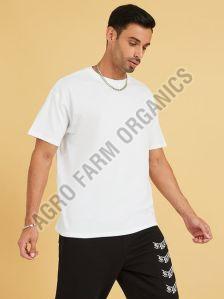 White Relaxed Fit Cotton T-Shirt for Men