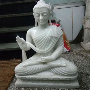 Handmade White Marble Buddha Statue
