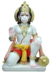White Marble Lord Hanuman Ji Statue