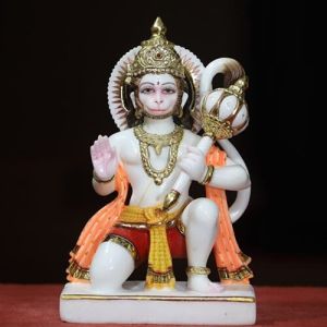 White Marble Lord Hanuman Ji Statue
