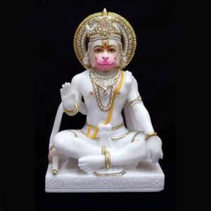 White Marble Lord Hanuman Ji Statue