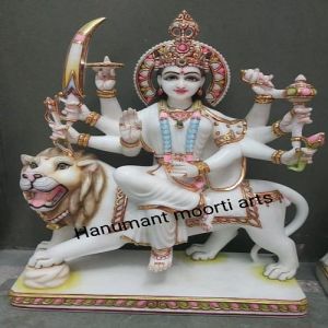 Multicolor Durga Maa Marble Statue