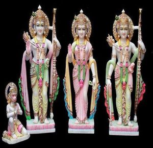 Multicolor RAM Darbar Marble Statue