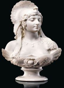 White Marble Cleopatra Bust Sculpture