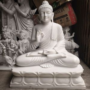 White Marble Dust Buddha Statue