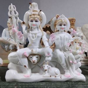White Marble Gauri Shankar Statue