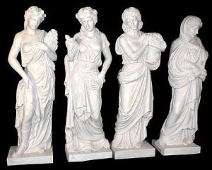 White Marble Greek Lady Statue