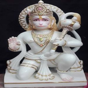 White Marble Lord Hanuman Ji Statue
