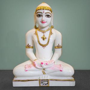 White Marble Mahavir Swami Statue